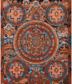 Five Round Mandala Thangka