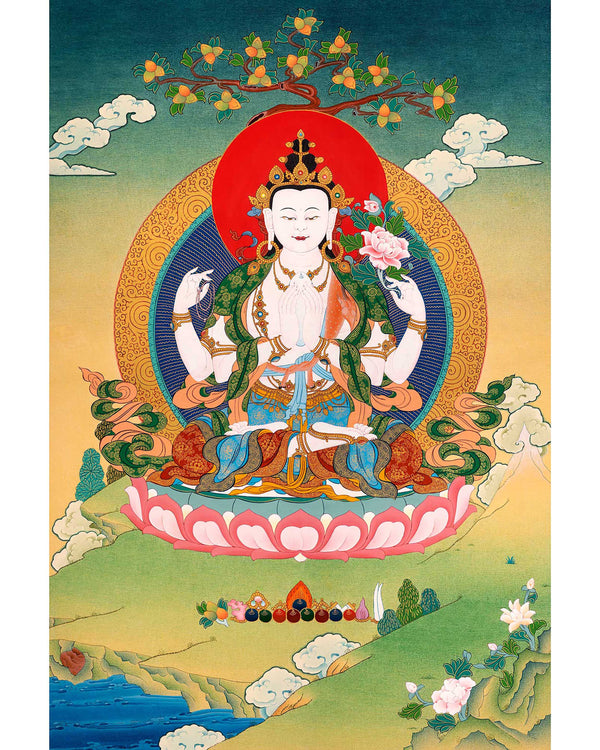 The Bodhisattva Avalokiteshvara Thangka | Buddhist Bodhisattva Art