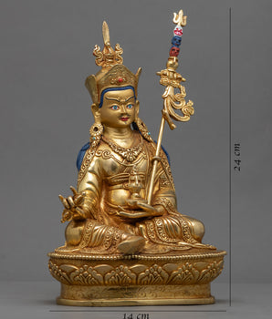 Traditionally Hand-Crafted Guru Rinpoche Prayer Statue | Lotus Born Master Padmasambhava Art