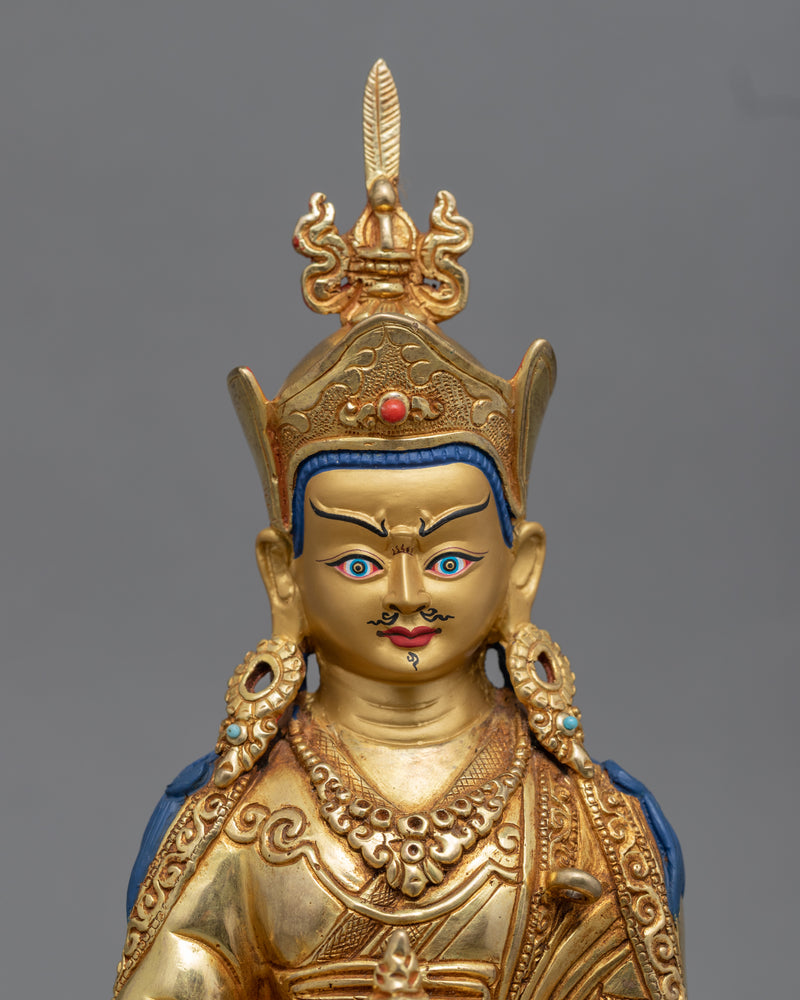 Traditionally Hand-Crafted Guru Rinpoche Prayer Statue | Lotus Born Master Padmasambhava Art