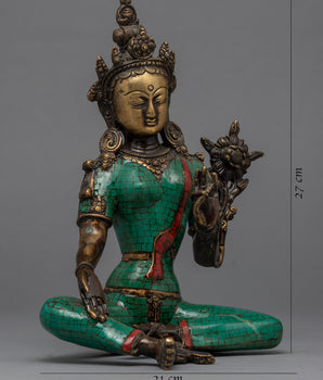 Green Tara Indoor Sculpture  | TIbetan Art Work