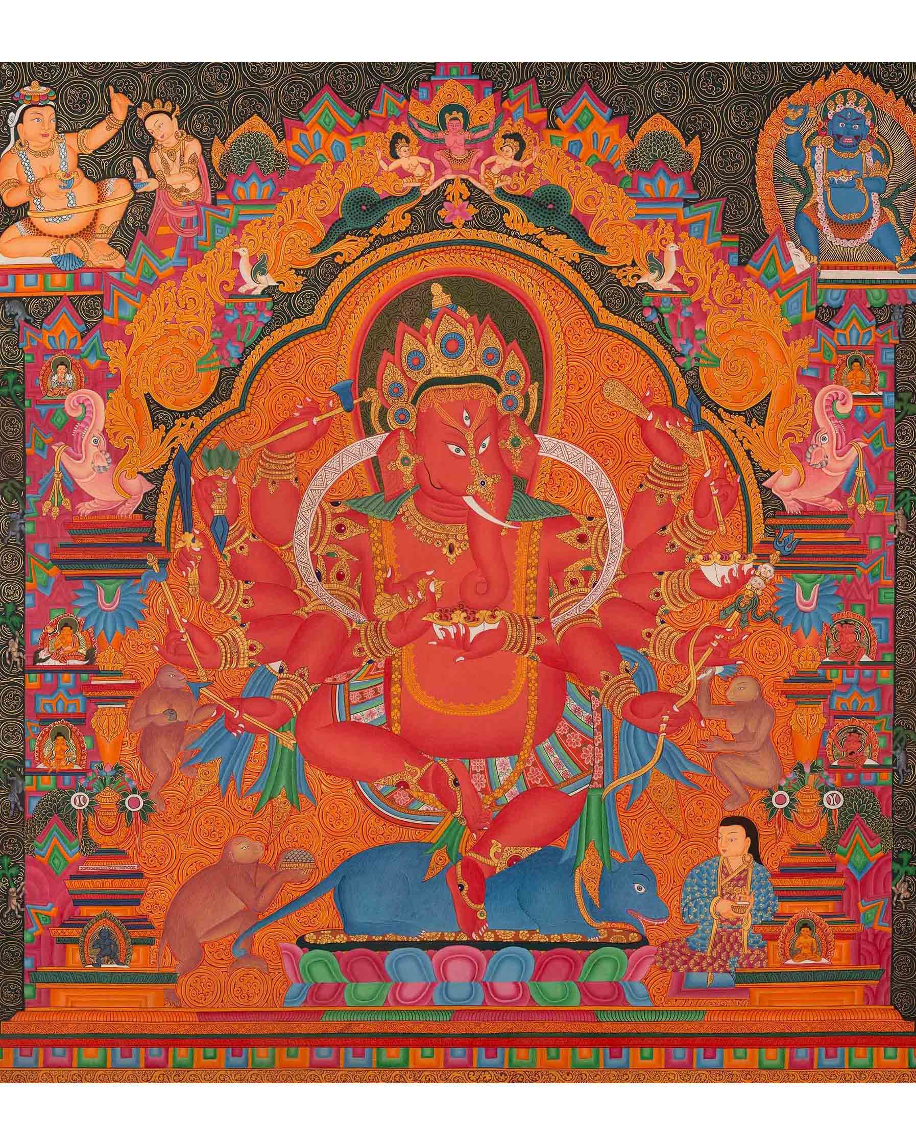 Ganapati Thangka Painting 