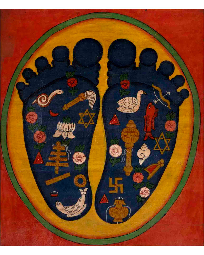 Gautam Buddha's Feet Thangka