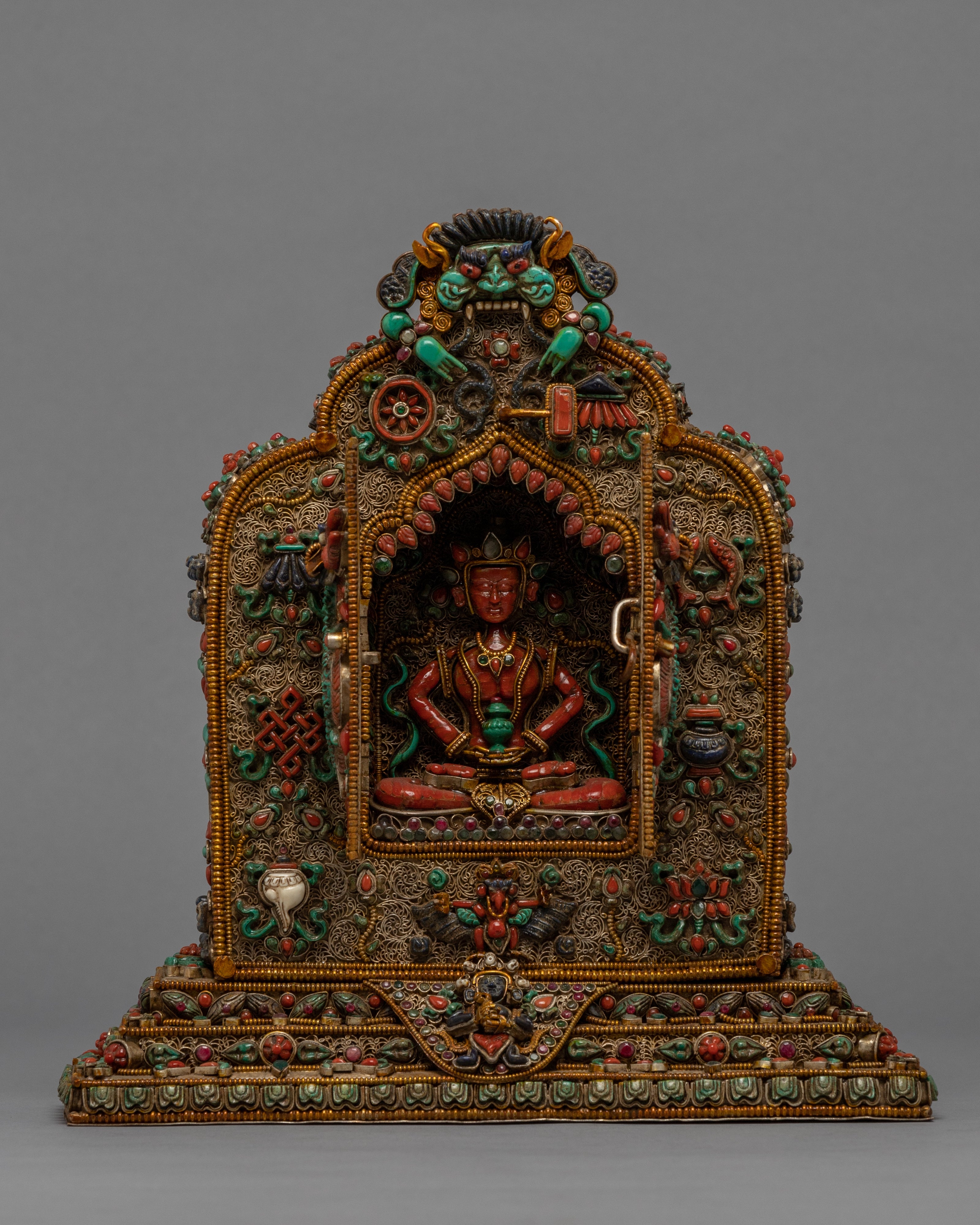 Statue Crafted Gahu Box | Gemstones Embedded – Evamratna