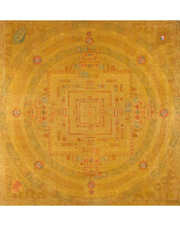 Gold Kalachakra Mandala Thangka