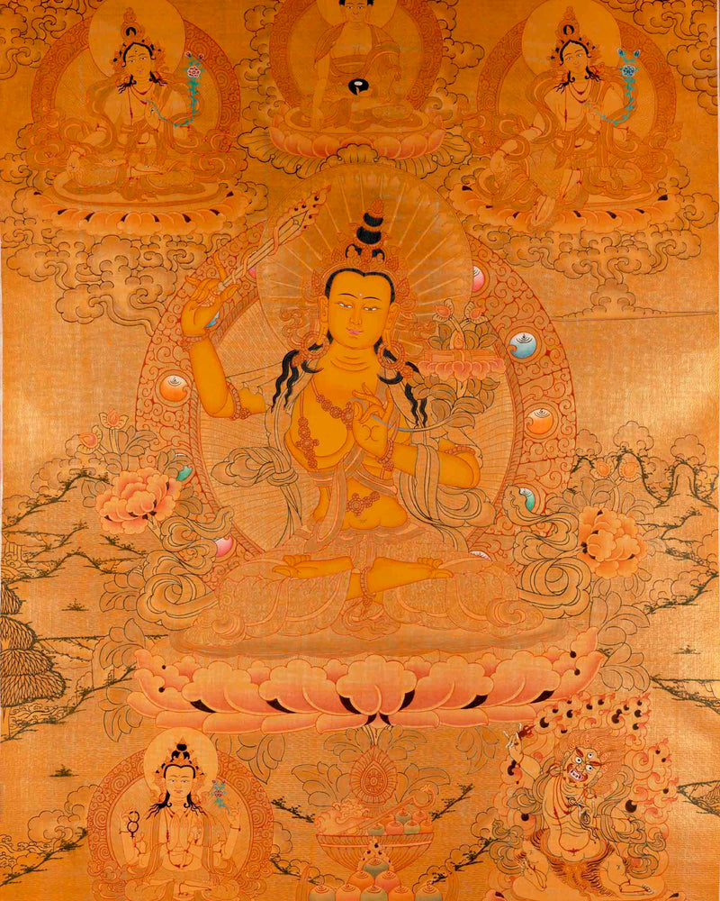 Gold Manjushri Thangka