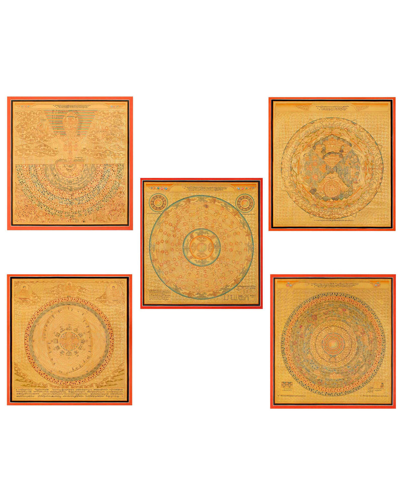Golden Cosmic Mandala Set