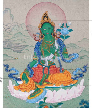 Green Tara (Sgrol-ljang) Thangka | Mother Of All Buddhas | Goddess Of Serenity