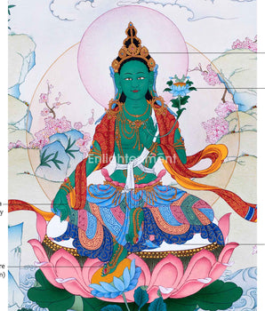 Green Tara, The Buddha Tara Devi Thangka For Healing & Longevity | Traditional Tibetan Buddhist Art