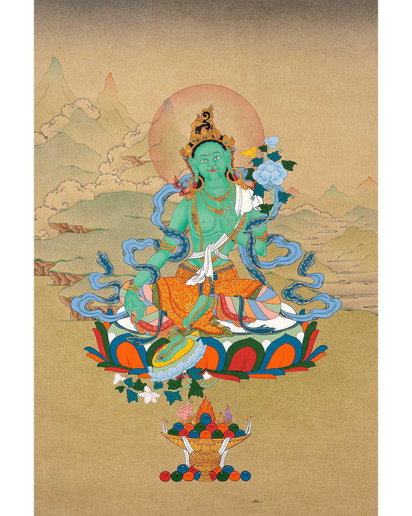 Green Tara Healing Thangka | Traditionally Hand Painted Art