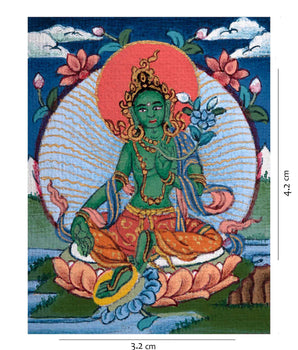 Tibetan Thangka Of Green Tara | Himalayan Buddhist Sacred Art
