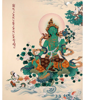 Green Tara Thangka | Bodhisattva Art