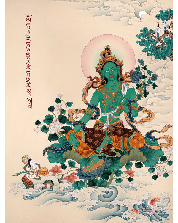 Green Tara Thangka | Bodhisattva Art