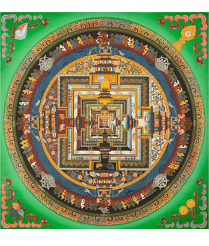 Green Kalachakra Mandala Thangka