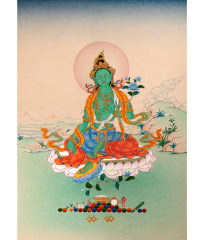 Green Tara | Tibetan Thangka Painting