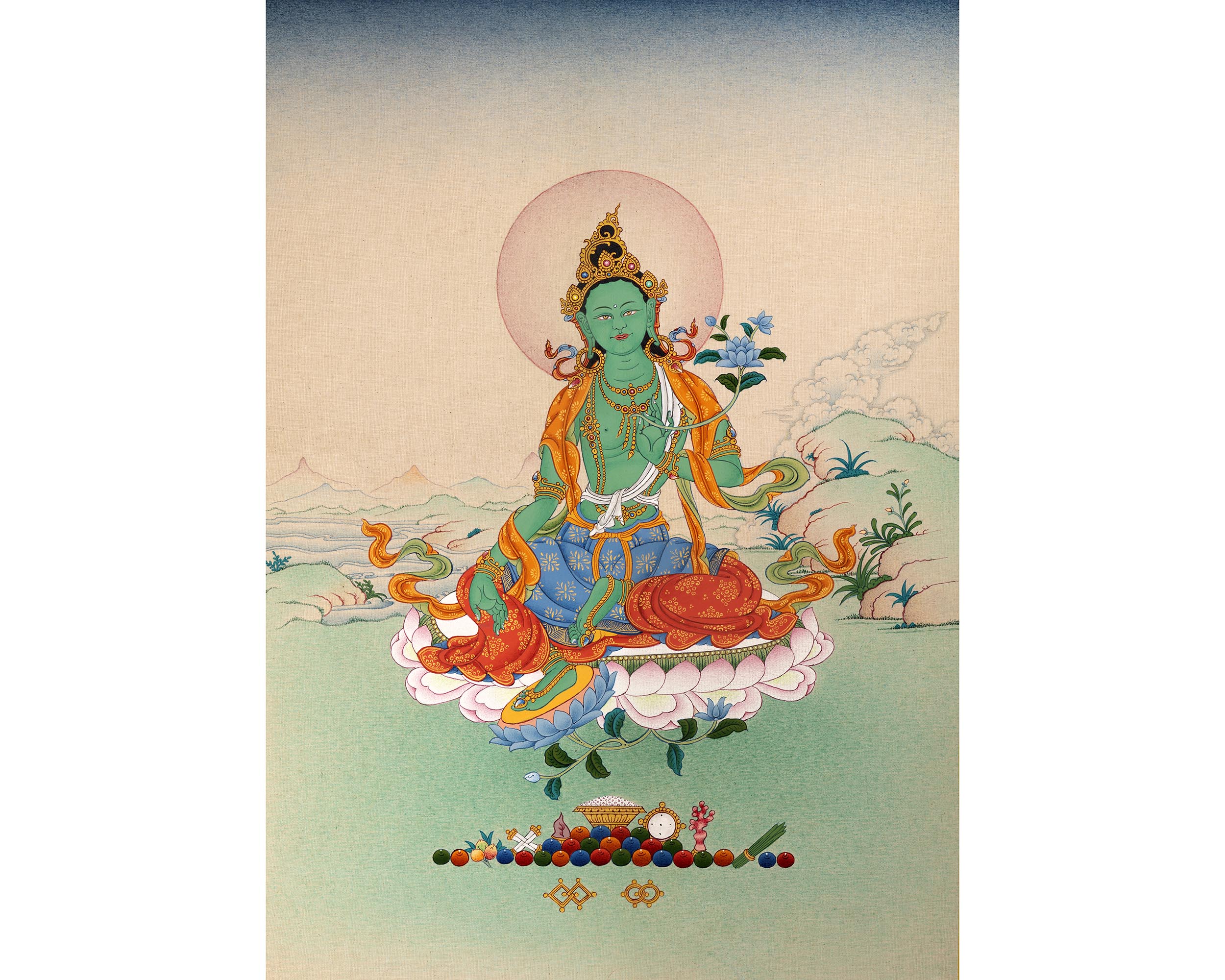 Green Tara | Tibetan Thangka Painting