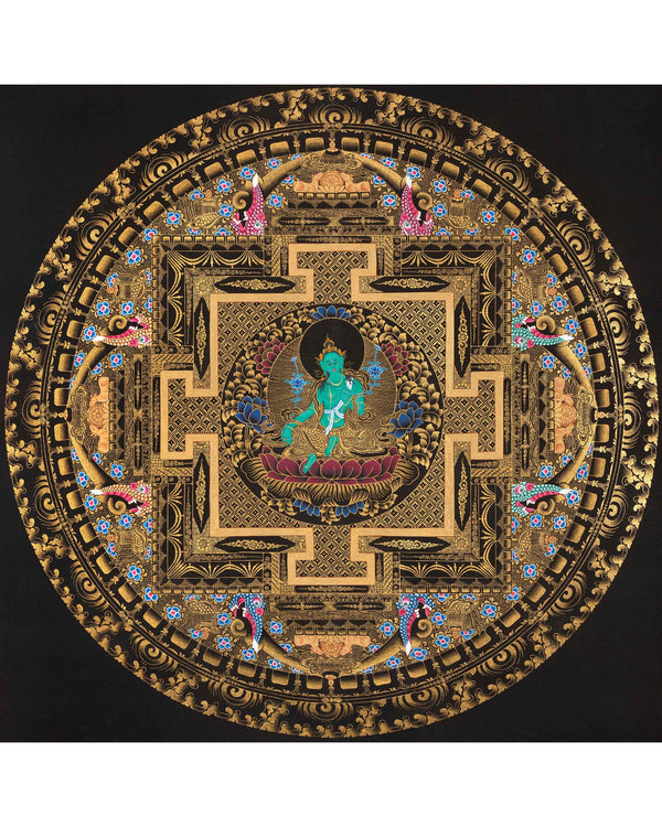 Green Tara Mandala Thangka