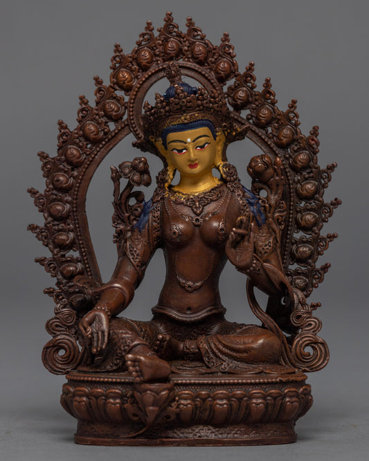 Mini Machine made Green Tara Statue