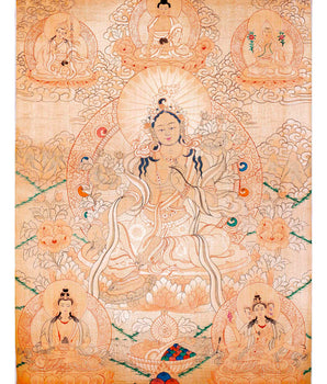 Green Tara Gold Thangka 