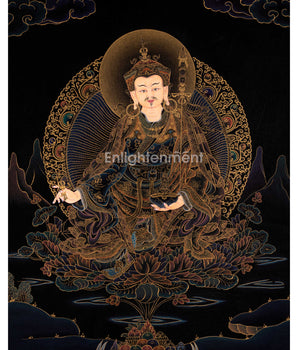 Tibetan Buddhist Master Padmasambhava Thangka | Lotus Born Master Guru Rinpoche Canvas Artwork