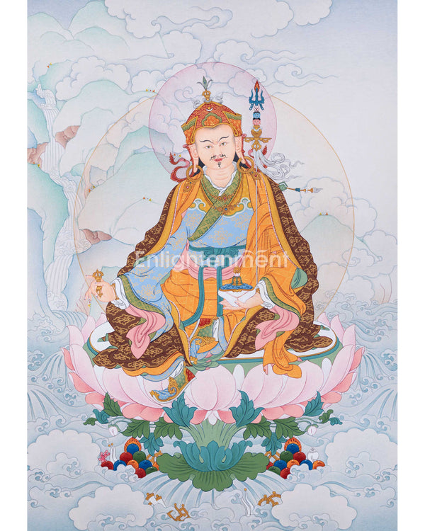 Maha Padmasambhava Thangka | Guru Rinpoche, The Lotus Born Master | Semi-Wrathful Deity