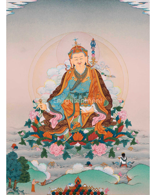 Traditional Tibetan Thangka For Padmasambhava Mantra Practice | Lotus Born Guru Rinpoche Art