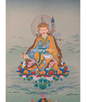 Hand Painted Guru Rinpoche Thangka | Guru Padmasambhava | Traditional Karma Gardi Style