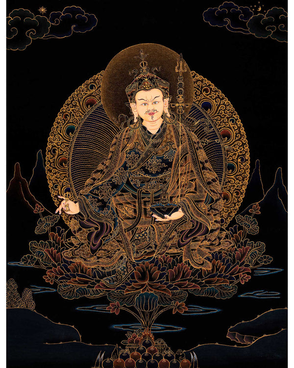 Guru Rinpoche Prayer Thangka | Himalayan Buddhist Sacred Art