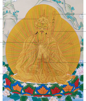 Guru Rinpoche Rainbow Body Thangka, A Mystical Art