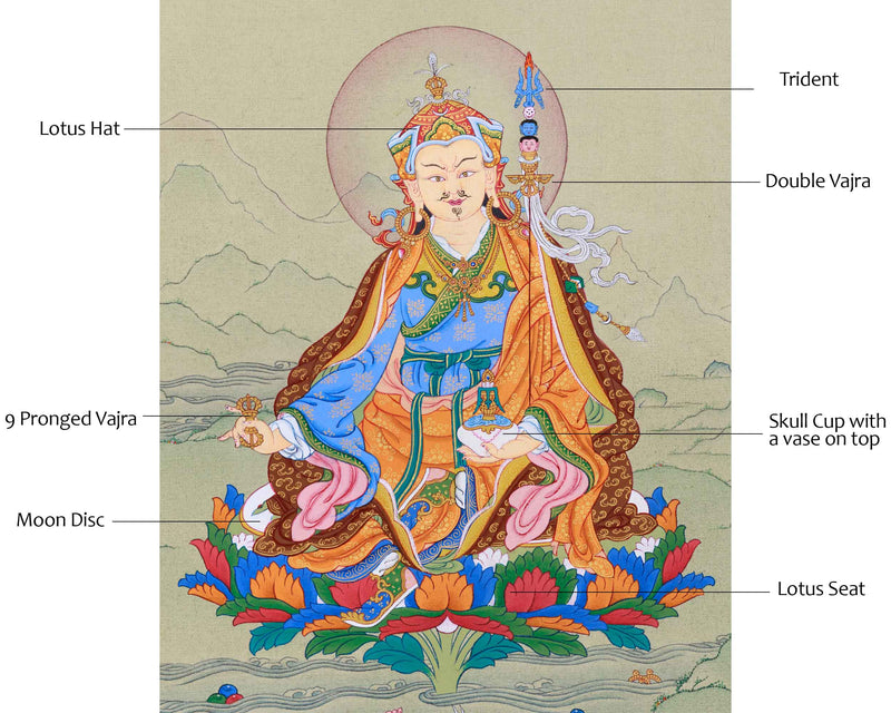 Traditional Art Of Guru Padmasambhava | Tibetan Thangka Painting | The Lotus Born Master