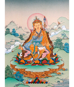 Hand Painted Thangka For Guru Rinpoche Mantra Practice | Traditional Tibetan Master Art