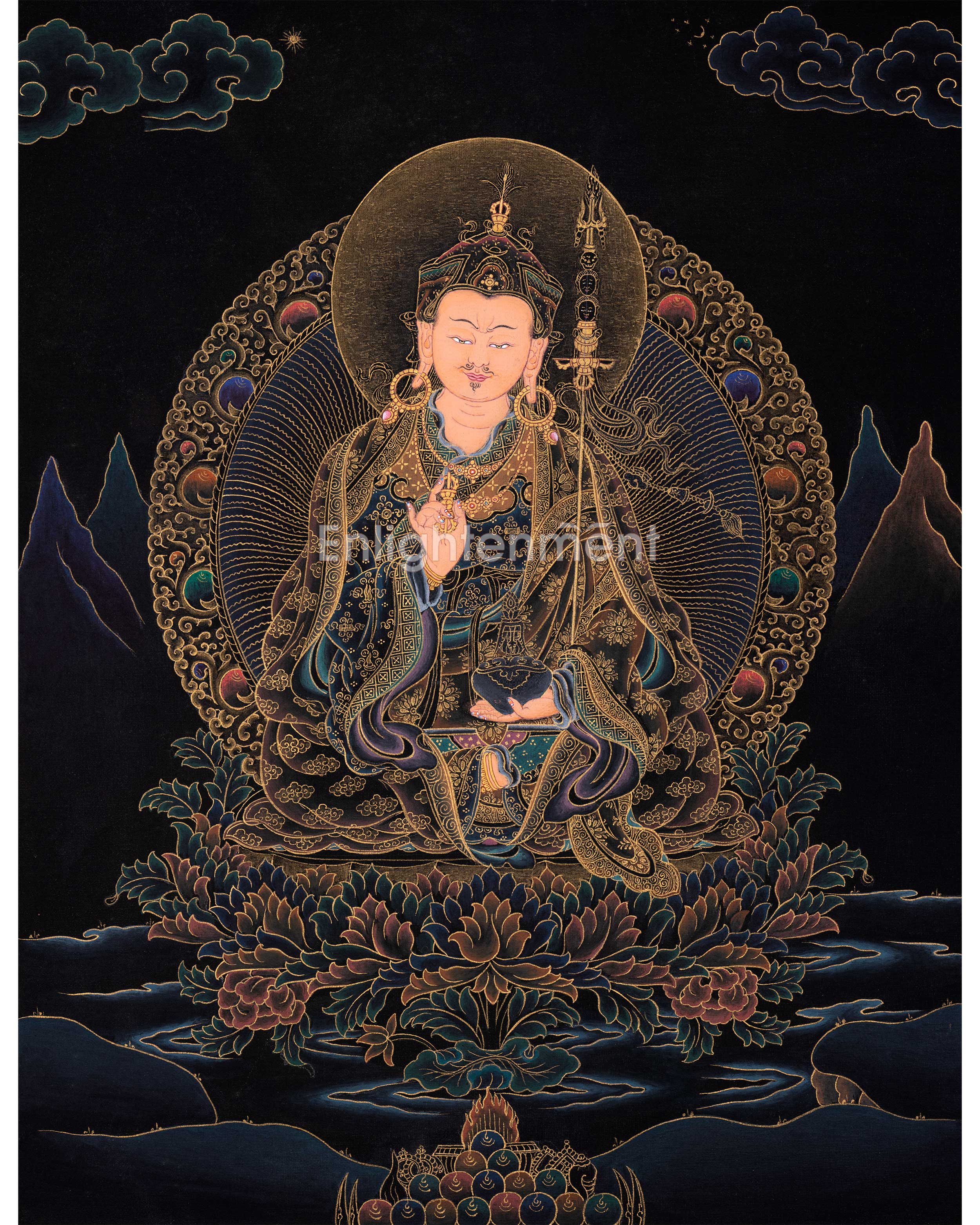 Tibetan Thangka of Padmasambhava | The Lotus Born Master | Traditional Artwork