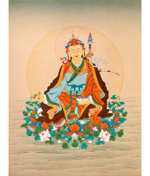 Guru Rinpoche Art | Finely Hand Painted Tibetan Thangka