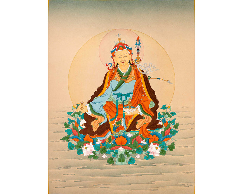 Guru Rinpoche Art | Finely Hand Painted Tibetan Thangka