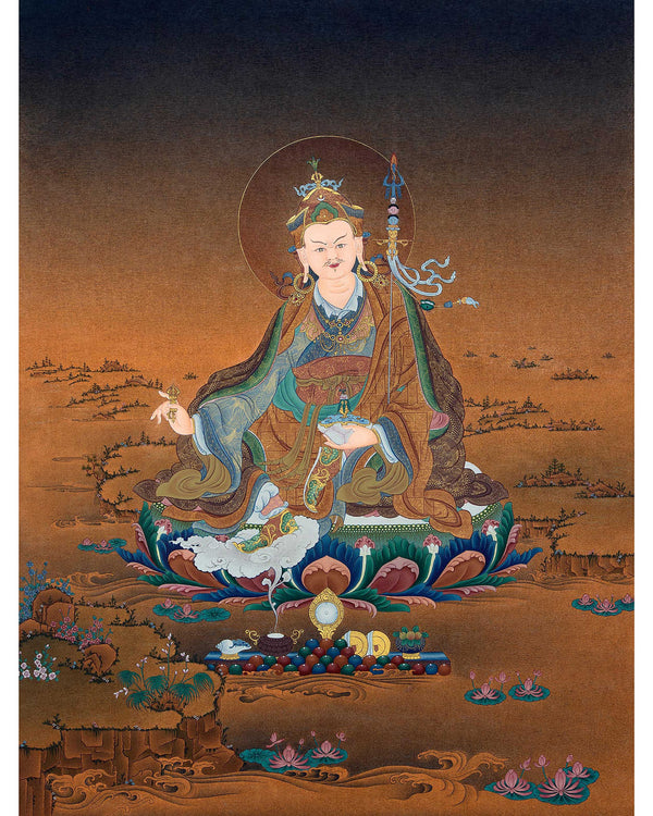 Guru Padmasambhava Thangka Prints | Tibetan Thangka Canvas Digital Print