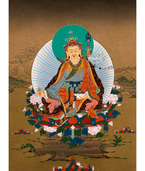 Wrathful Padmasambhava Thangka Painting | Himalayan Buddhist Art