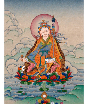 Tibetan Guru Rinpoche Thangka | Tantric Buddhist Master