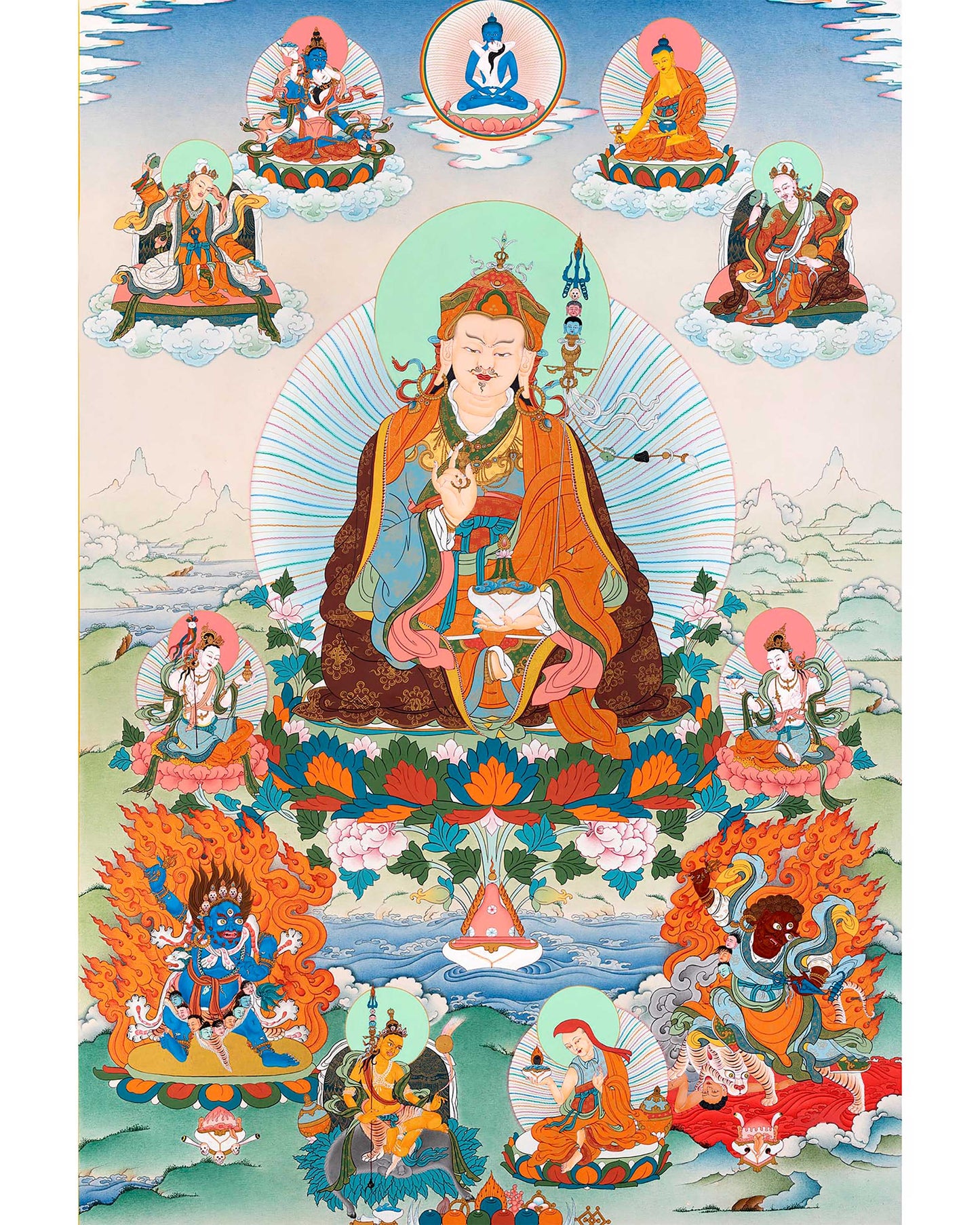 Guru Sangey Thangka | Eight Manifestations of Padmasambhava
