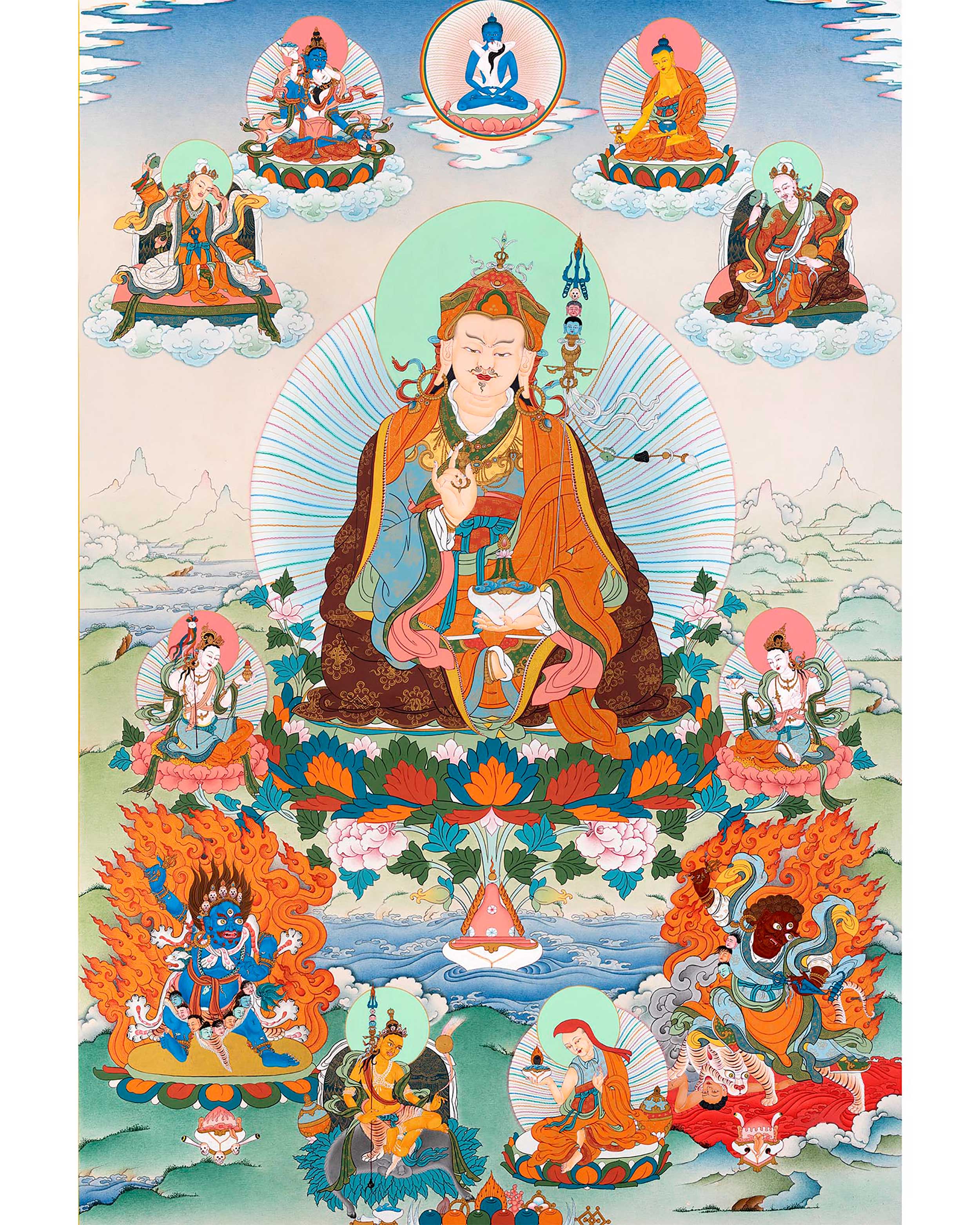 Guru Sangey Thangka | Eight Manifestations of Padmasambhava