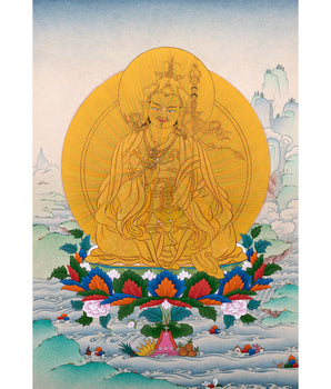 Guru Rainbow Body, Padmasambhava Thangka Painting, Tibetan Art