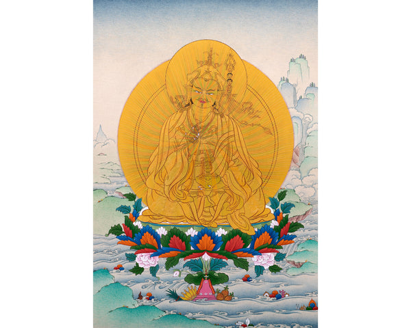 Guru Rainbow Body, Padmasambhava Thangka Painting, Tibetan Art