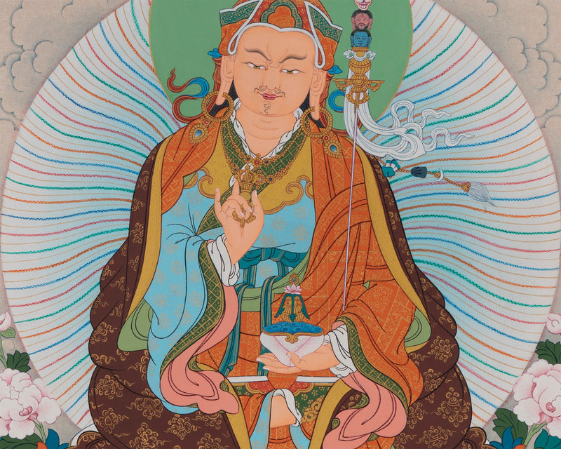 Guru Rinpoche | Padmasambhava Thangka Painting | Tibetan Buddhist Art