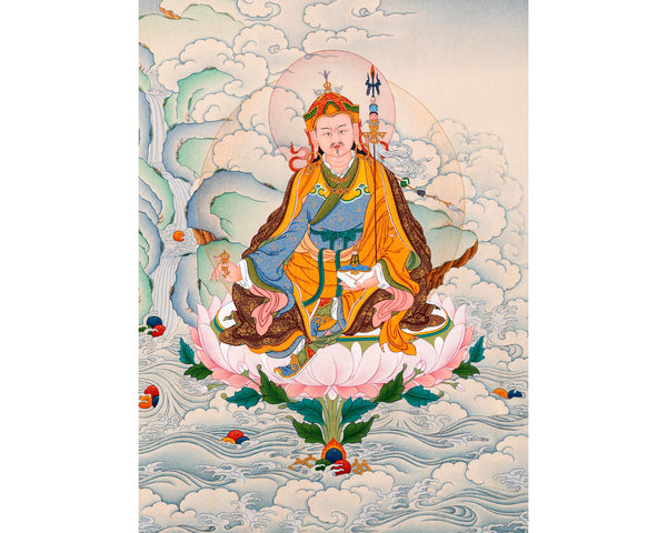 Traditional Karma Gadri Thangka Of Guru Rinpoche | Padmasambhava