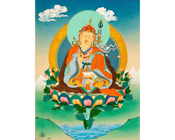 Tibetan Guru Rinpoche Painting | Small Thangka of Guru Padmasambhava