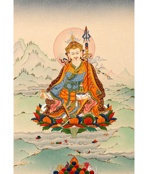 Guru Padmasambhava Thangka Art | Originally Hand Painted Tibetan Artwork