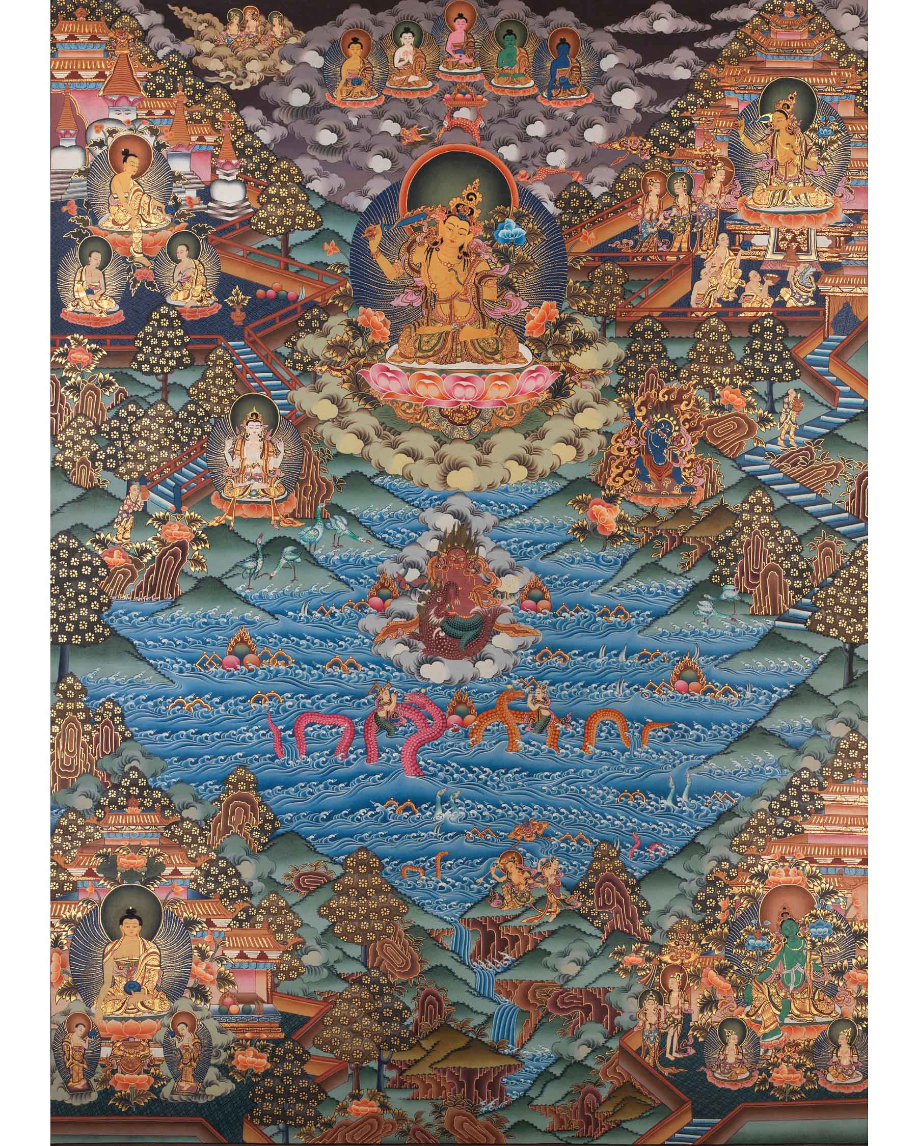 Hand Painted Manjushri thangka