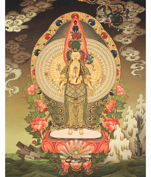 Hand painted Avalokiteshvara Thangka