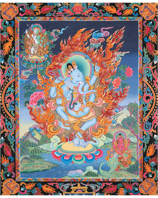 Handpainted Ganesh Thangka