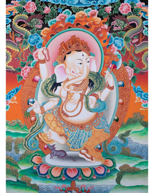 Hindu God Ganesh Thangka
