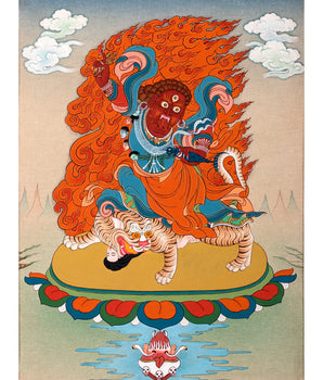 Dorje Drollo | 8 Manifestation Of Padmasambhava | Buddhist Brocade Thangka